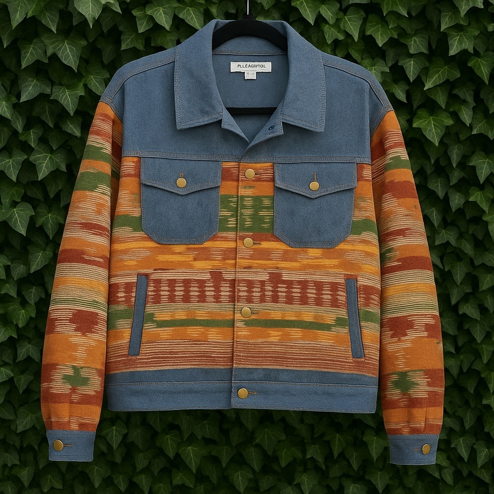 Blue Velvet Women's Orange Patterned Shacket